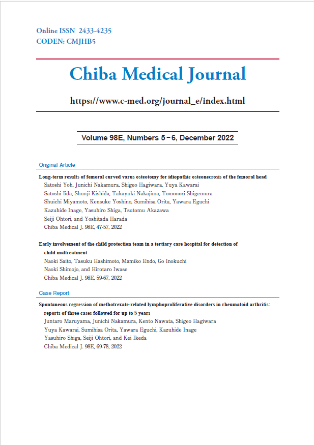 Chiba Medical Journal ; Vol. 98E No. 5-6
